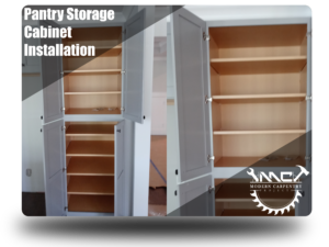 Pantry storage cabinet installation